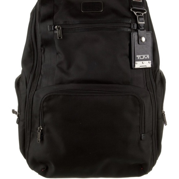 Tumi black canvas backpack with silver-tone hardware - Picture 6 of 7